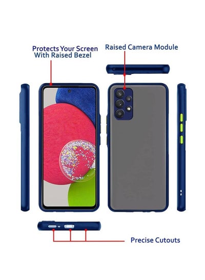 Silicone Bumper Shockproof Matte Translucent Back Case Cover For Samsung Galaxy A73 5G Blue