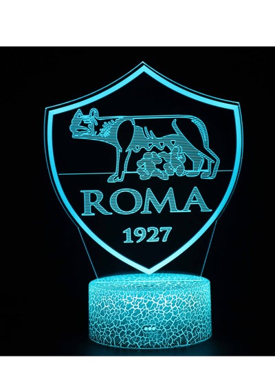 Five Major League Football Team 3D LED Multicolor Night Light Touch 7/16 Color Remote Control Illusion Light Visual Table Lamp Gift Light Team Roma 1927