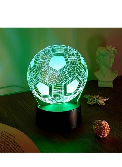 Football 2022 Qatar 3D Acrylic LED 16 Colour Night Light With Remote Table Lamp Gift Football Team