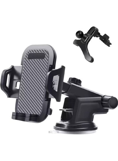 Car Phone Holder Mount, One Release Button, 3 in 1 For Air Mount Vent and Dashboard, Ultra Stable & Adjustable Smartphone Holder for iPhone, Samsung