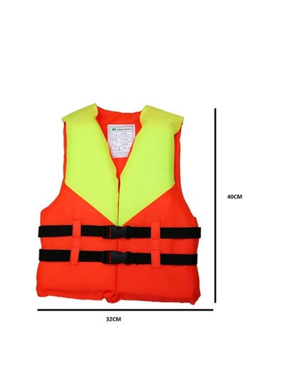 Dual color polyester life jacket for kids & adults - high visibility reflecting tape swim vest for water safety