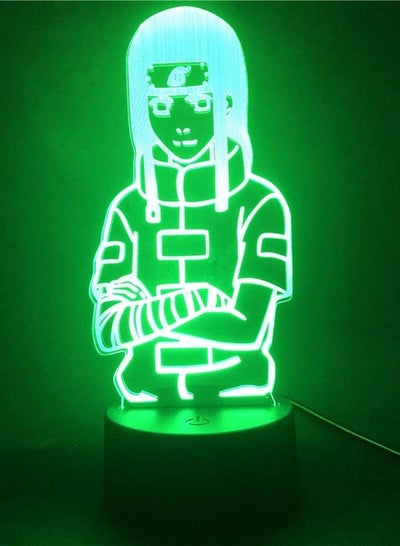 3D Anime Multicolor Night Light Of 16 Colors With Remote Control Desk Lights Naruto Anime LED Kids Bedroom Hyuga Neji Figure 3D Lamp For Children Colorful Desk Lamp Xmas Gifts