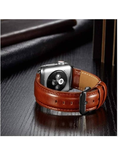 Replacement Genuine Leather Strap For Apple Watch Series 7/6/5/4/3/2/1/SE 41mm 40mm 38mm Brown