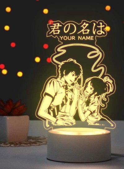 3D Illusion Lamp Led Night Light Anime Second Element Conan Northern Sauce Guilty Crown Naruto Gift for Boys Kids Room Decor Table Lamp Christmas-your name