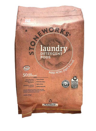 Laundry Detergent Pods Rose Petal 50 Loads 1.65 lbs 750 g