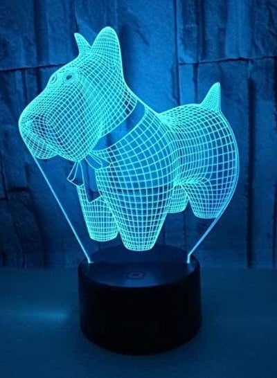DOG Head 3D Optical Illusion Multicolor Night Light  16 Colors Remote Control LED Multicolor Night Light Desk LED Touch Table Nightstand Li   Color  Dog