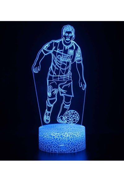 Anime 3D Light Football Player Lamp for Home Decor Birthday Gift Manga Football Player LED Night Lamp Touch and Remote Mode Messi 10