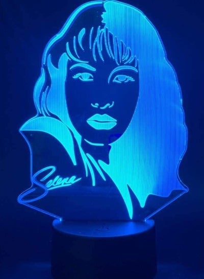 Multicolour Celebrity Selena Gomez Figure LED Night Light for Home Decor Office Room Fans 3D Desk Variable Color Night Lamp