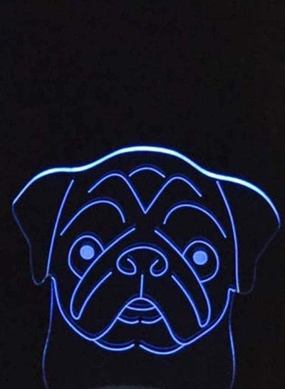Creative Kids Gifts 3D Pug Dog Head Modeling Table Lamp Home Decor Vision LED USB 7/16 Color Changing Animal Multicolor Night Lights