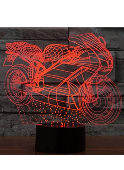 Motorcycle Shape 3D Touch Switch Control LED Light 7 Colour Discoloration Creative Visual Stereo Lamp Desk Lamp Night Light