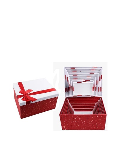 Paper Gift Box Set | 10Pcs Set Multiple Sizes | Ribbon Included  Perfect for Birthdays, Weddings - Maroon