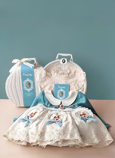 Adorable Classical style Premium Newborn Baby Gift Set for Girls in a Stylish Suitcase for 12-18 Month 7 in 1