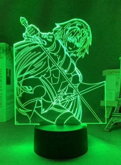 Multicolour 3D Night Light Anime Illusion LED Decor Anime 3D Light Fate Grand Order Jeanne Alter for Bedroom Decor Birthday Gift Manga Fate Grand Order Jeanne Alter LED Night Lamp