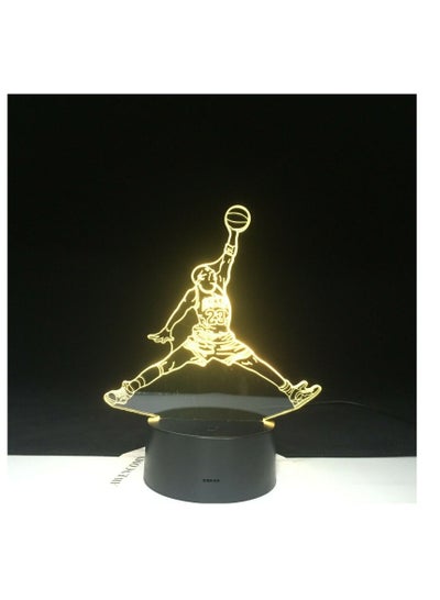 Greatest Basketball Player Michael Jordan Dunk Chicago Bulls 3D LED Night Light Lamp with Remote Controller