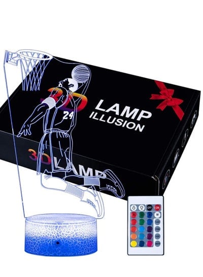 3D Illusion Lamp with 16 Colors Changing Touch Switch and Remote Control Kobe Bryant Basketball Night Light Best Gifts for Kids or Basketball Sports Fans on Birthdays or New Year