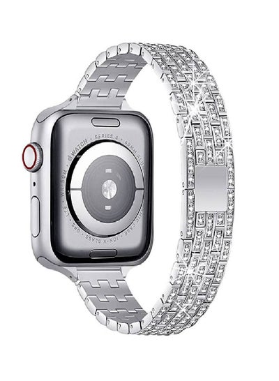 Replacement Stainless Steel Diamond Bracelet Band For Smart Watch Series 7/6/5/4/3/2/1 SE 41mm 40mm 38mm Silver