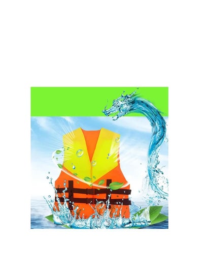 Dual color polyester life jacket for kids & adults - high visibility reflecting tape swim vest for water safety