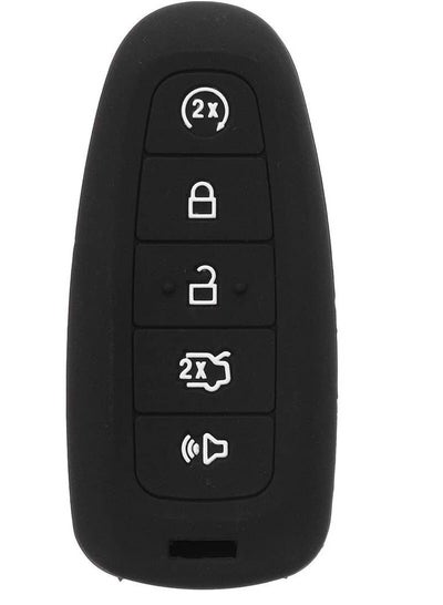 5 Button Silicone Car Remote Key Fob Protect Auto Keys Case Cover For Ford Edge/Escape/Focus/Taurus/Lincoln (Black)