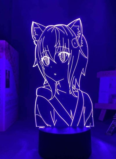 Anime Illusion 3D High School Lamp DxD Toujou Koneko LED for Bedroom Decor Child Evening Anniversary Manga Nightbye Room Remote Control Table