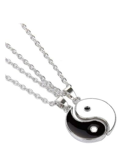 Tai Chi Yin Yang Couple Pendant Necklace - Silver - Dual
