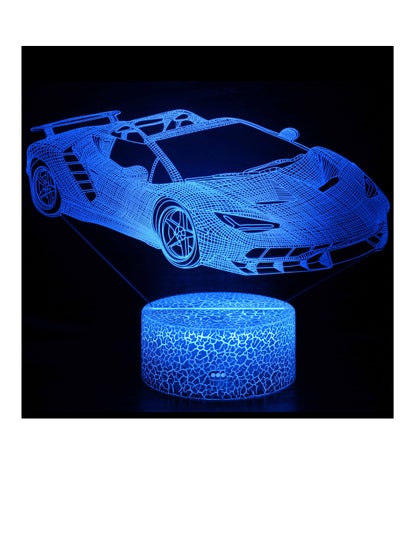 LED Night Lights Table Lamp Super Sports Car 3d Illusion Lampara 7 Color Changing Touch Sensor