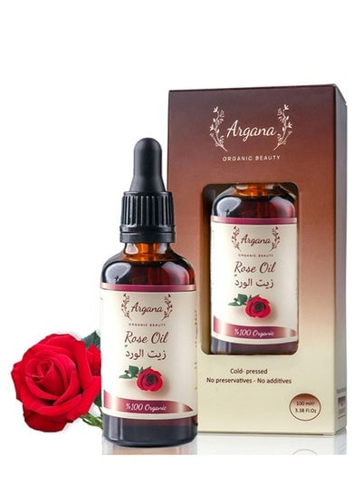 Rose Multi-Use Oil 50 ml for Face Body and Hair Organic & Pure Oil Moisturizer for Dry Skin Scalp and Nails Rose Petals Cold pressed Natural