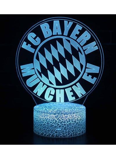 Five Major League Football Team 3D LED Multicolor Night Light Touch 7/16 Color Remote Control Illusion Light Visual Table Lamp Gift Light Team FC Bayern