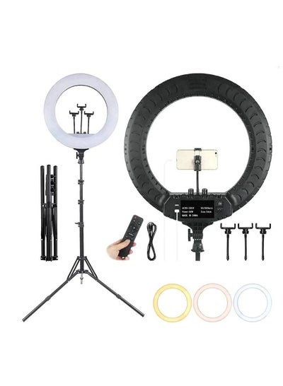 18" Ring Light with Tripod Stand and wireless remote control for Selfie Makeup Live Stream and YouTube Video Dimmable LED Camera Light