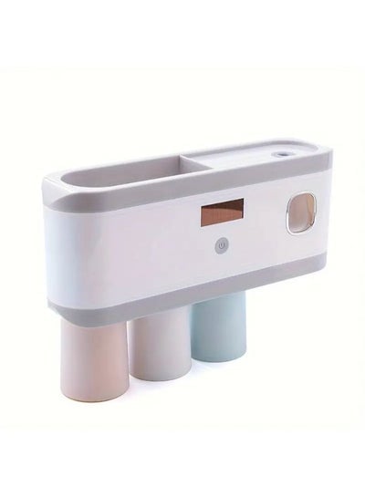 Smart Sterilization Toothbrush Holder with Toothpaste Squeezer and 3 Cups