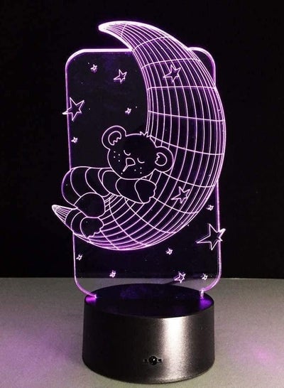 Moon Bear Lamp 3D Illusion Hologram Visual LED Night Lights Touch USB Table Lamp Baby Sleeping 7 Color Changing