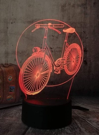 3D Touch Night Lamp Table Lamp Novelty Bicycle Bike Multicolor 7 Color Changing Remote Table Lamp Child Christm Gift Decro Led Cartoon 3D Night Light