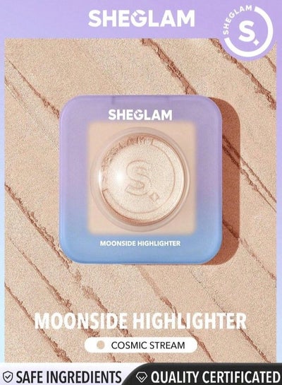 Moonside Highlighter  Cosmic Stream  Powder Highlighter  Powder  Shimmer Long Wear Brightening Non-Caking  Glow Highlighter