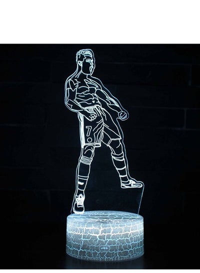 Anime 3D Light Football Player Lamp for Home Decor Birthday Gift Manga Football Player LED Night Lamp Touch and Remote Mode Ronaldo 7