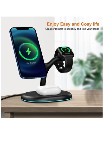 3-in-1 Wireless Charger Dock Station For iPhone Black