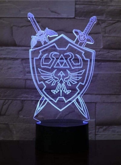 The Legend of Zelda Lamp 3D LED Multicolor Night Light Illusion USB Touch & Remote Control 16 Colors Home Decor for Kids New Year Gift Game Zelda Link's Sword and Shield Sign lamp