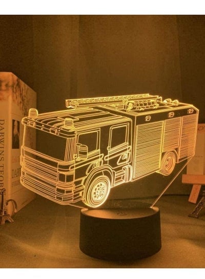 3D Illusion Lamp Led Night Light Acrylic Fire Truck Baby for Bedroom Decor Fire Fighting Car Table Lamp Children s Sleep Lamp Room Decoration