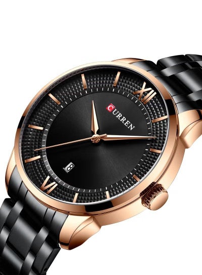 Men 8356 Simple Business Quartz Watches Wrist Clock Stainless Steel Fashion Wrist Watch
