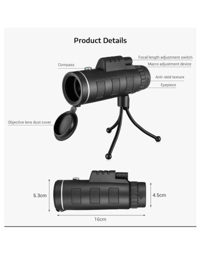 40x60 HD Binoculars Long Range High-Quality Telescope with Phone Clip Tripod