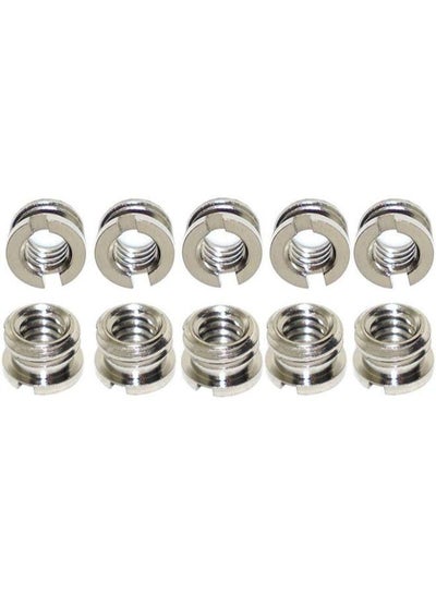 10 Pieces 3/8in-16 to 1/4in-20 Reducer Bushing Screws Adapter for Camera Cage Tripod Ball Head Plate