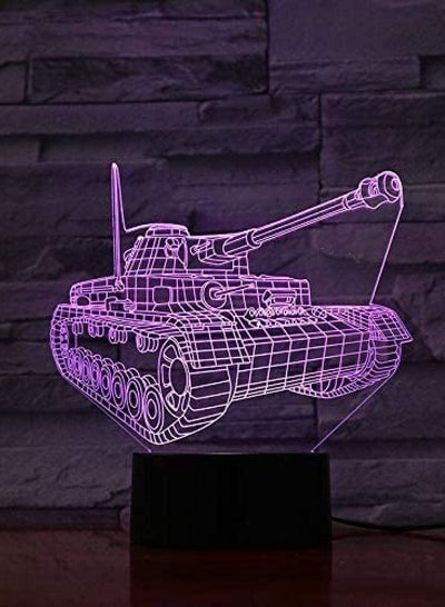 3D Tank Lamp Base Glowing Works with for Birthday Decorative Led Night Light Lamp Multicolor with