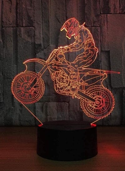 Multicolor 3D Night Light LED Novelty 3D Table Lamp 3D Motocross Bike Night Lights LED USB16 Colors Sensor Desk Lamp as Holiday New Year Birthday Decor Gifts -16 Colors Remote