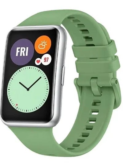 Compatible with Huawei Watch Fit 2 Strap Adjustable Silicone Sport Watch Bands Replacement Wristband Men Women Light Green