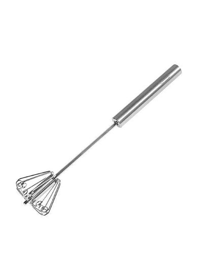 Hand Push Egg Whisk Mixer, HostStyleZ Egg Beater  - with Premium Stainless Steel Semi-Automatic Spin Round Whisk and Hand Push Handle - Convenient for Eggs, Milk, Cream, Bread and Cake Whisking