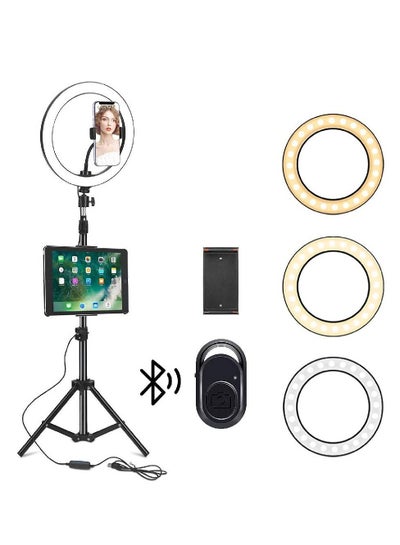 10" Selfie Ring Light with 210CM Long Tripod Stand & Cell Phone Holder - Ring Light for iPhone Android, Light Stand for Live Stream/Makeup, YouTube Video Photography