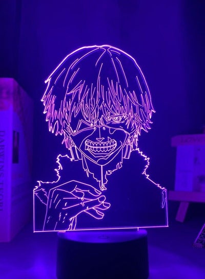 Multicolour Acrylic LED Night Light Tokyo Ghoul Ken Kaneki Mask 3D Lamp Bedroom Decor Gift 16 Color with Remote