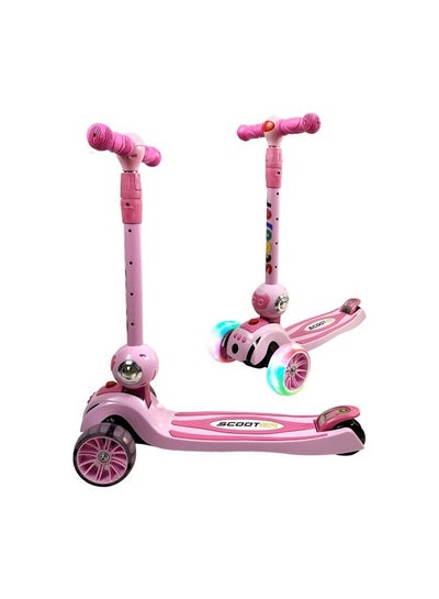 Multifunction Foldable Kids Scooter 3 Wheels Scooter For Kids, Adjustable Handlebars, Light Wheels With Scooters, Gifts 3-8 Years Old