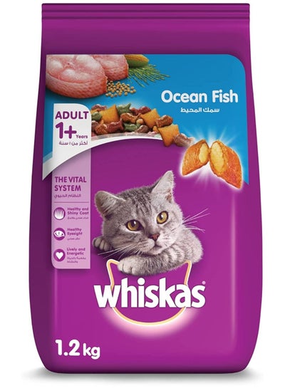 Ocean Fish Dry Food, for Adult Cats 1+ Years, Formulated to Help Cats Maintain a Healthy Digestive Tract and Sustain a Healthy Weight, Complete Nutrition & Great Taste, Bag of 1.2kg
