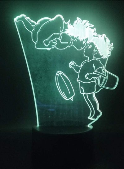 3D Illusion Lamp LED Night Light Anime Sosuke and Ponyo on the cliff 7 Colors Fading Mood USB Touch Table Lamp New Year Gift Best Birthday Holiday Gifts for Children