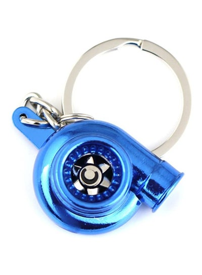 Sleeve Spinning Turbo Metallic Keychain With Keyring
