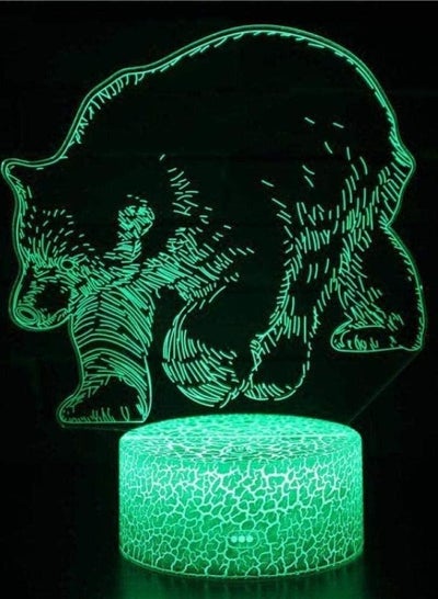 3D Illusion Lamp LED POLAR BEAR Multicolor Night Light Cartoon Table Cool Kids Desk Modern Bedroom Bedroom Kids Birthday Gift